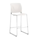 Officesource Rise Stool Polyurethane Stool with Footrest and Chrome Base 3085STOOLWH